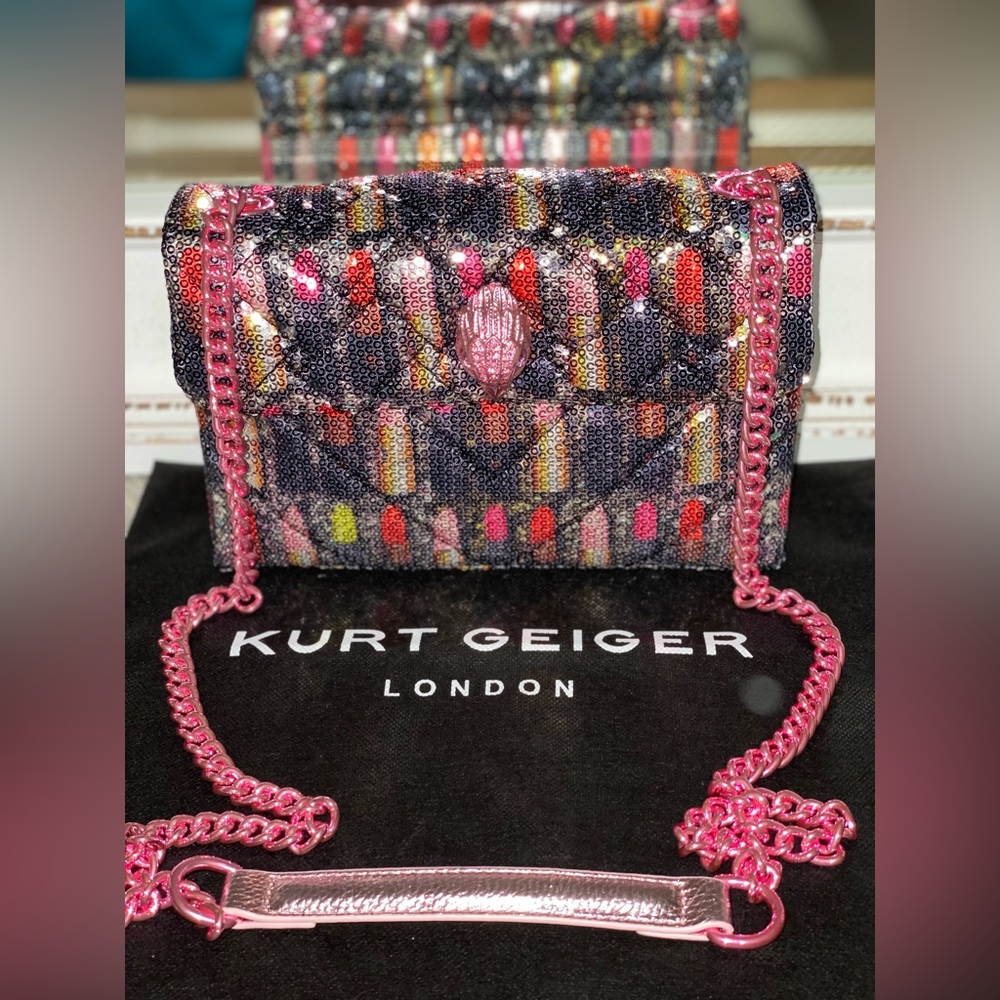 Kurt Geiger London Lipstick Printed Sequins Medium Convertible Shoulder Bag